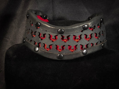 Bats Cutout Leather Collar