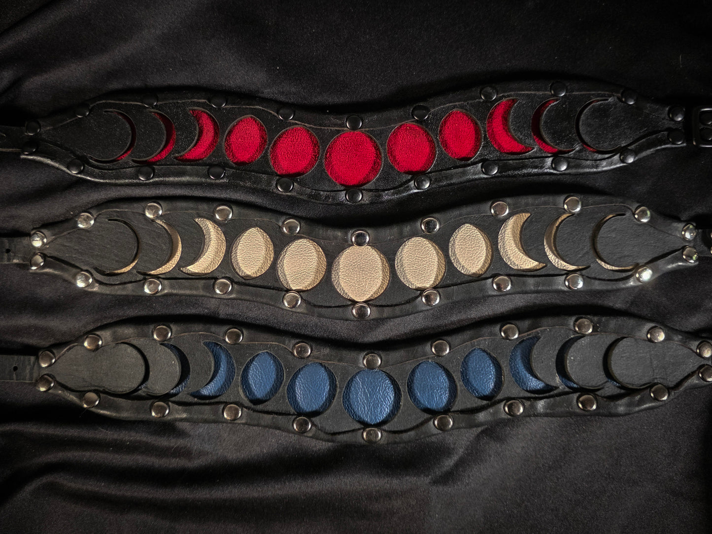 Moon Phases Leather Collar