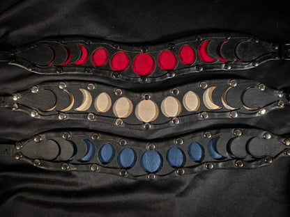 Moon Phases Leather Collar