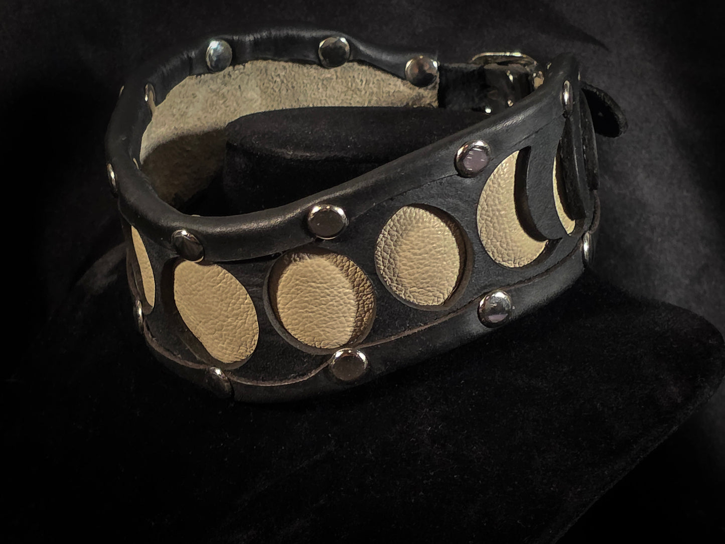 Moon Phases Leather Collar