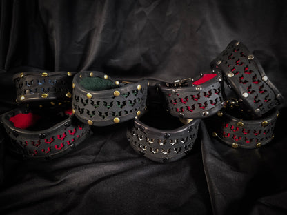 Bats Cutout Leather Collar