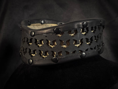Bats Cutout Leather Collar