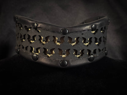 Bats Cutout Leather Collar