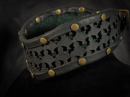 Bats Cutout Leather Collar
