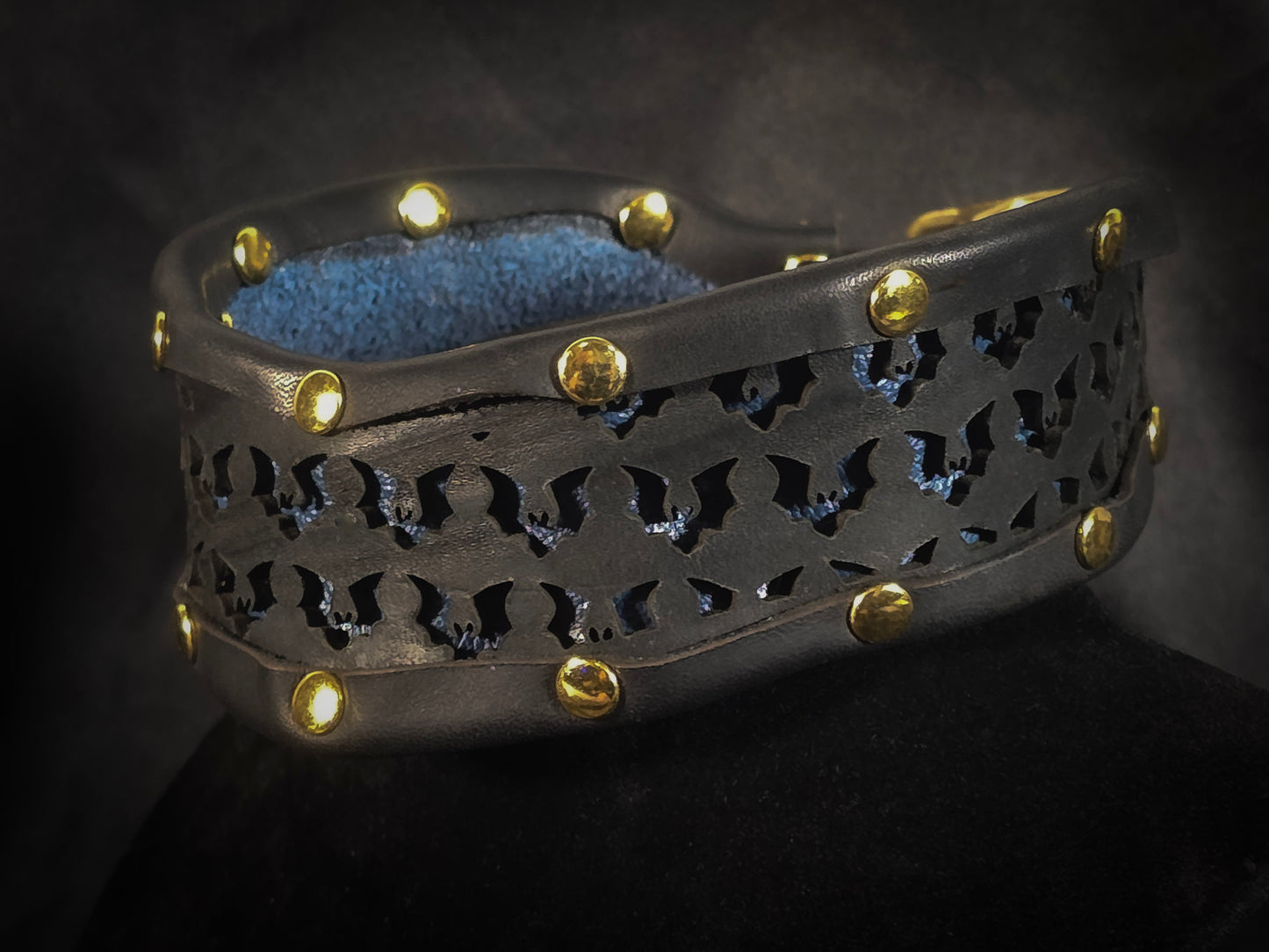 Bats Cutout Leather Collar