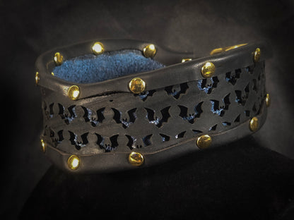Bats Cutout Leather Collar