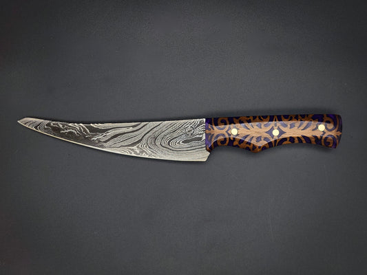 7" Sujihiki Filet - Damascus w/ Lattice Handle