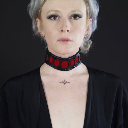 Moon Phases Leather Collar