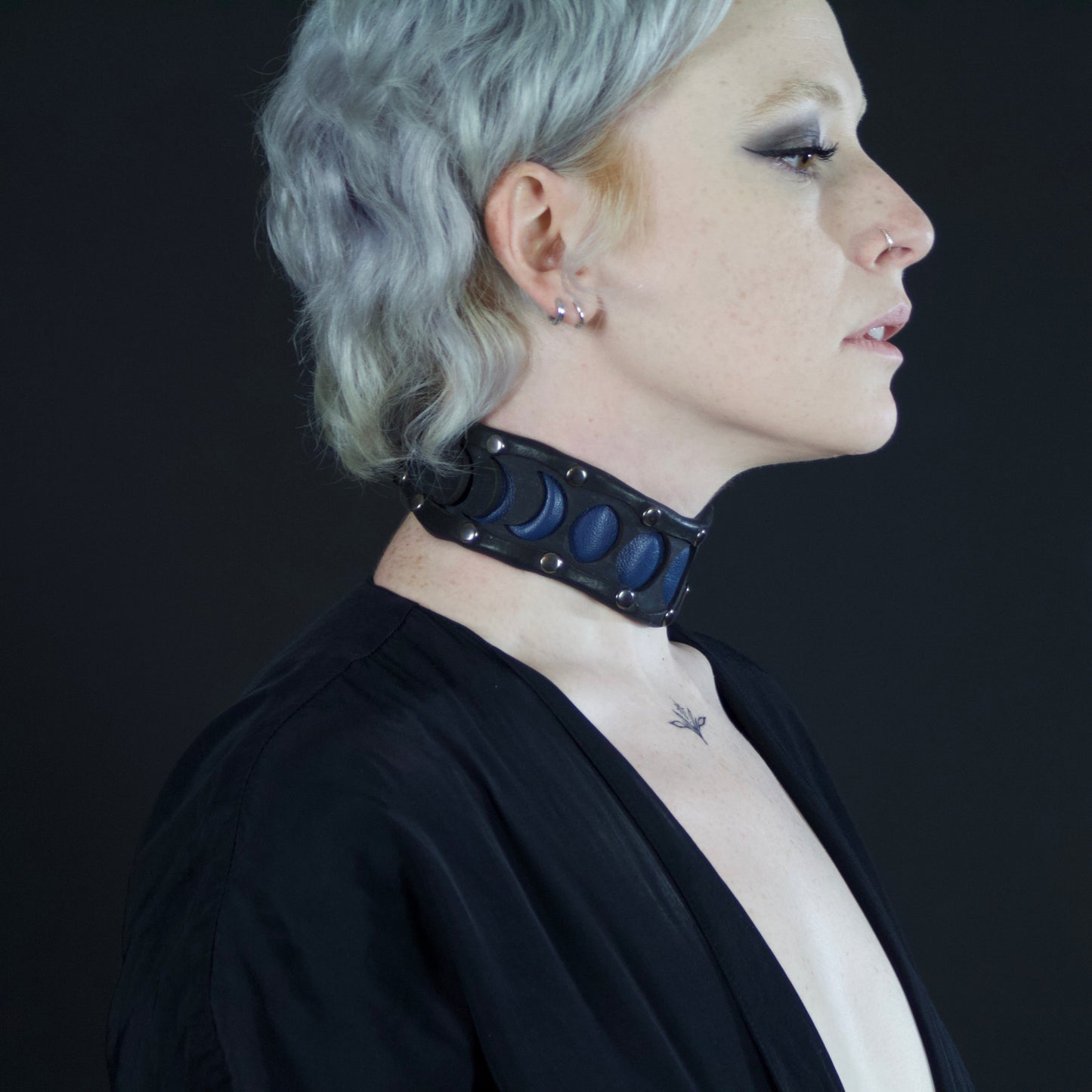 Moon Phases Leather Collar
