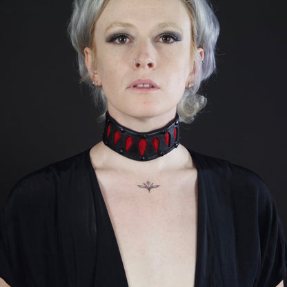Coffin Cutout Leather Collar