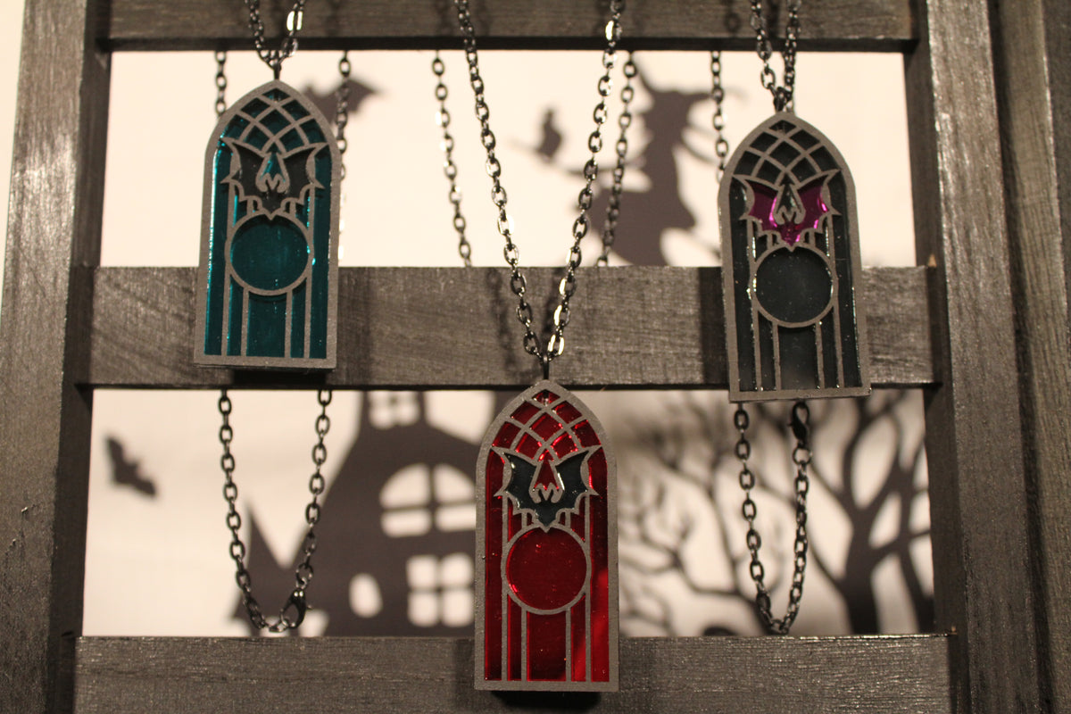 Bat Stained Glass Window Pendant