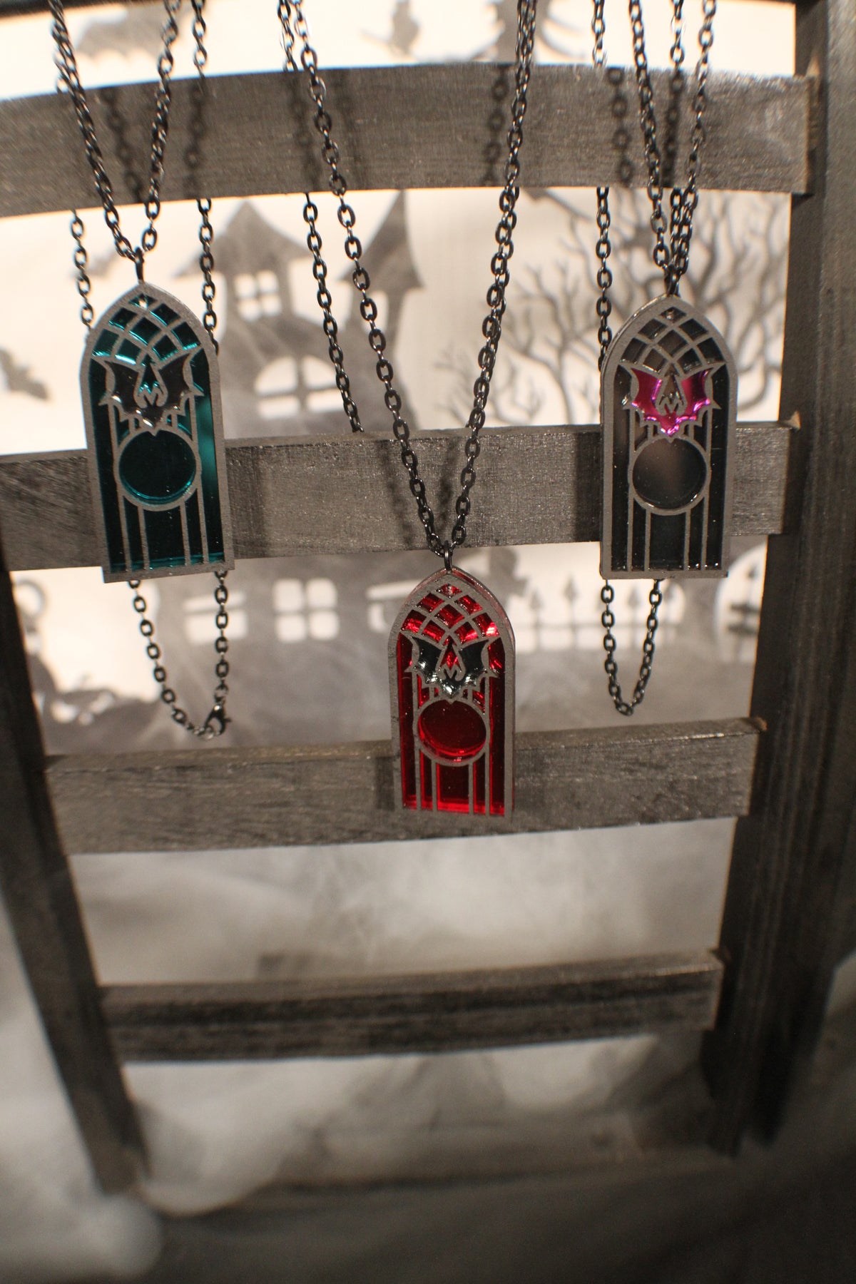 Bat Stained Glass Window Pendant