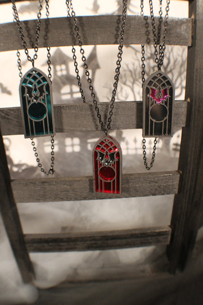Bat Stained Glass Window Pendant
