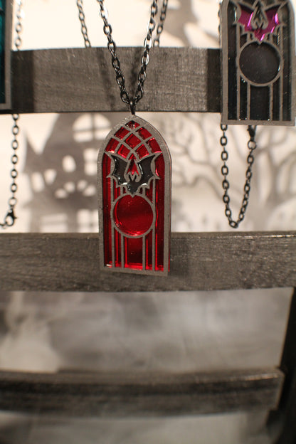 Bat Stained Glass Window Pendant
