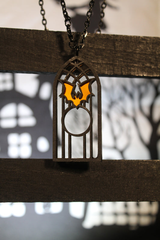 Bat Stained Glass Window Pendant