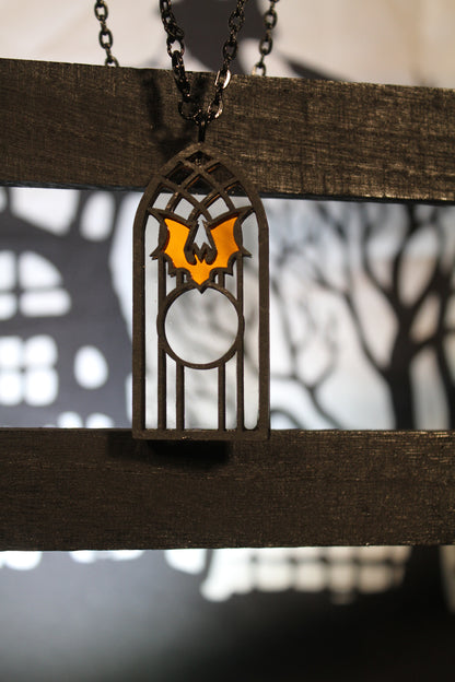 Bat Stained Glass Window Pendant