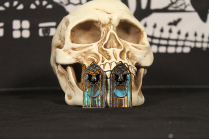 Bat Stained Glass Window Earrings