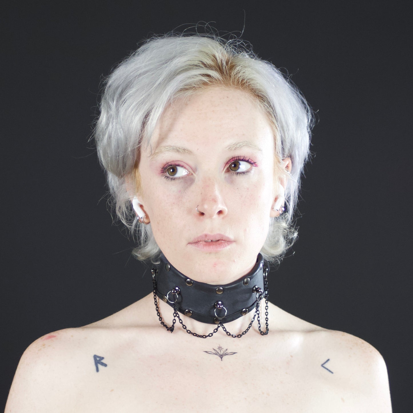 Leather Collar with Chains