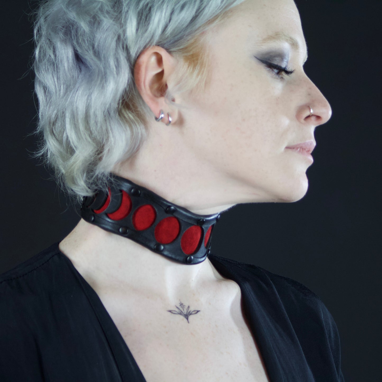 Moon Phases Leather Collar