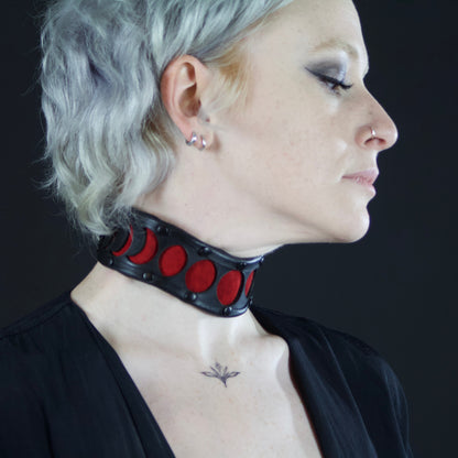 Moon Phases Leather Collar