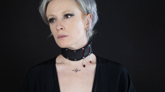 Vampire Bite Collar with Gem Dangles